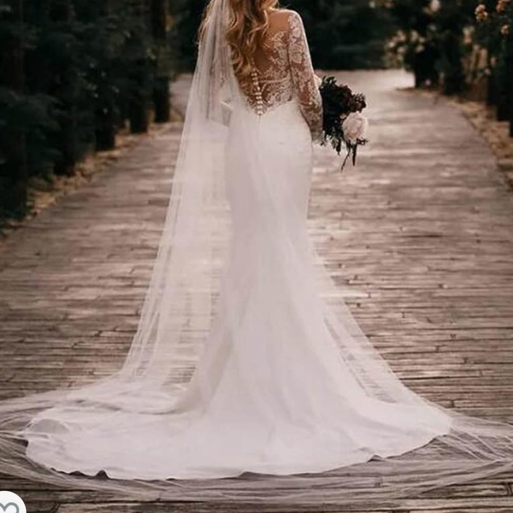 Cathedral length ivory veil